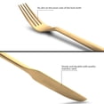 thumbnail image 3 of Juego de cubiertos Kelenfer Matte Gold Silverware 40 piezas, 3 of 7