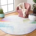 thumbnail image 2 of SAFAVIEH Paint Brush Brooke Abstract Area Rug, Blue/Green, 6'7" x 6'7" Round, 2 of 10