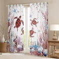 thumbnail image 2 of Feelyou Brown Sea Turtle Curtains Pack of 2 (42x84 Each) for Kids, Underwater World Curtains Blackout, Cartoon Sealife Theme Bedroom Curtains, Living Room Curtains Decor, 2 of 6