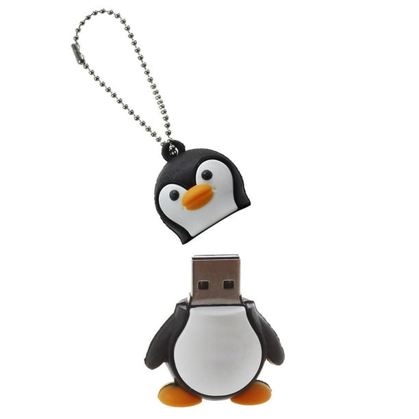 16GB Novelty Cute Baby Penguin USB 2.0 Flash Drive Data Memory Stick Device  - Black and White