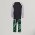 thumbnail image 4 of Traje de pantalones largos verdes familiares Traje de ropa de dormir informal de estilo navideño con bloques de color, 4 of 9