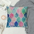thumbnail image 2 of Creowell Throw Pillow Cover Moroccan Pink Teal and Purple Colorful Creative Decorative Pillow Case Home Decor Pillowcase, 2 of 5