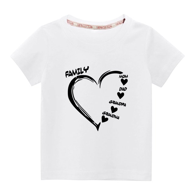MeetoTime T-shirt à Manches Courtes pour Garçons et Filles, Col Rond, Coton, 3-10 Ans
