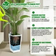 thumbnail image 2 of EastVita Merxent 22.5 Inch Tall Planter Set of 2, Indoor ＆ Outdoor Black Taper Planter with Shelf Insert, Self-Absorbing Plastic Flower Pots, Large Resin Plant Pots, 2 of 7