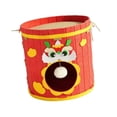 thumbnail image 1 of Casa para gatos de interior, tienda de campaña para mascotas, refugio cubierto, divertida, resistente, suave y acogedora, con diseño de danza del león, 1 of 8