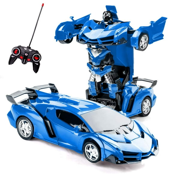Remote Control Car for Boys 3-5, Hobby RC Robot Car Toy for 5-12 Year Old Deformation Car Transforming Toy RC Racing Cars for Kid Transformation Cars Racing Vehicle Robot Toy(Blue)