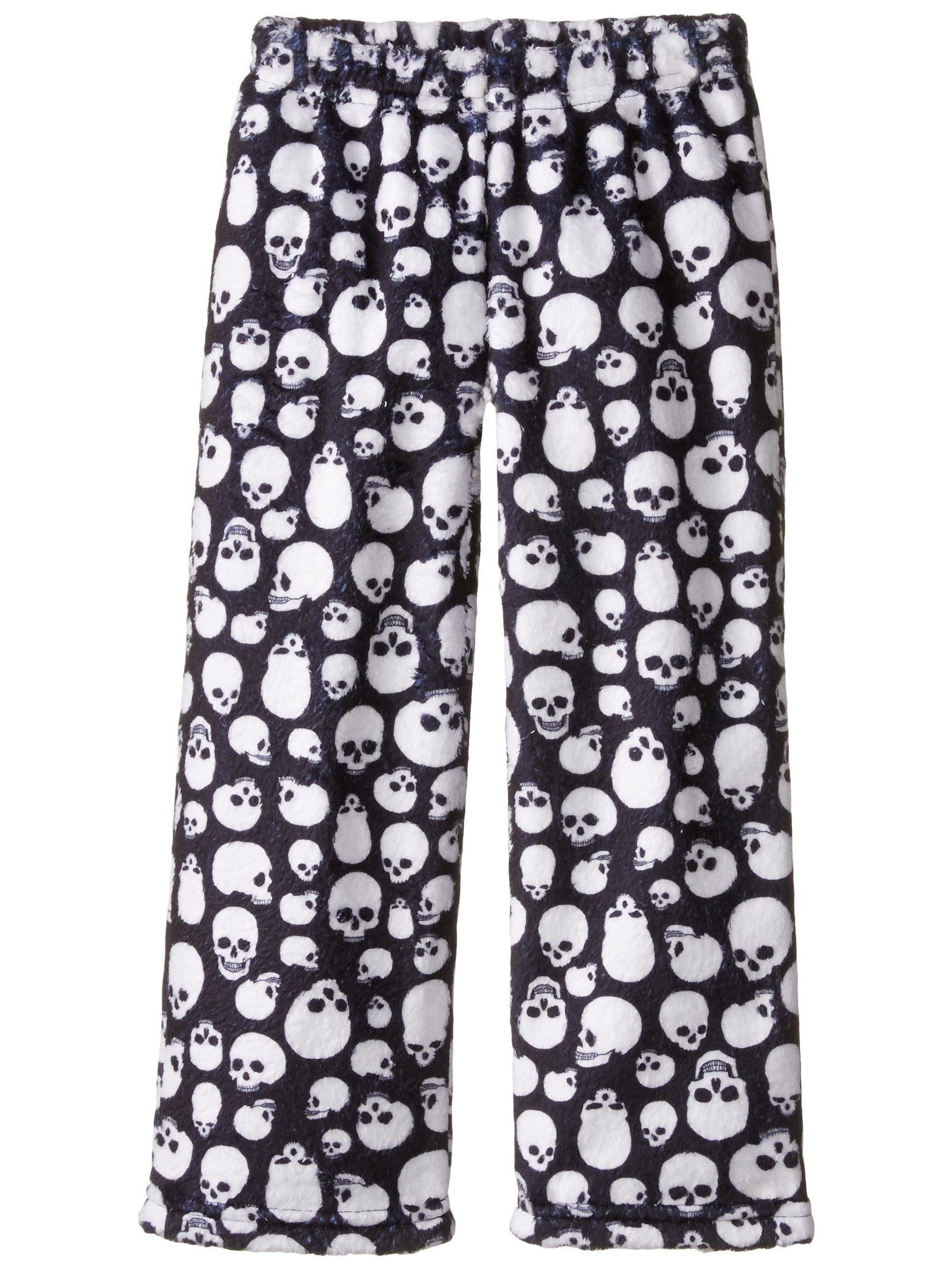 Up Past 8 Up Past 8 Boys' Pajama Pants Fuzzy Sleepwear, Skulls, Size