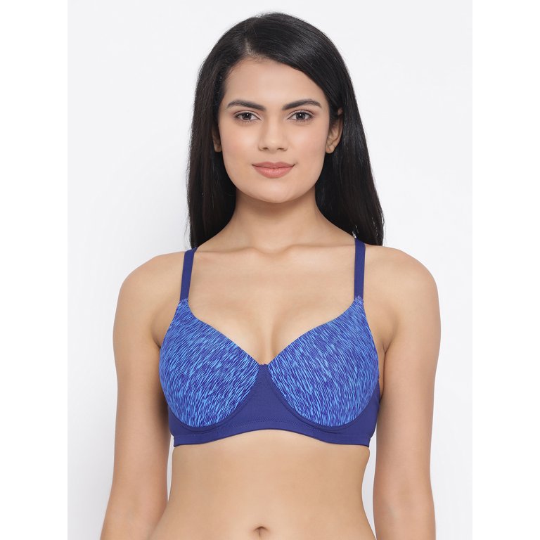 Clovia Padded Non-Wired Full Coverage Multiway T-Shirt Bra in Dark Grey -  Cotton