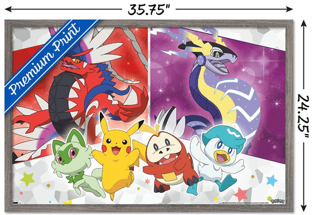 Pokemon - Group Sparkle Wall Poster, 22.375" x 34" Framed