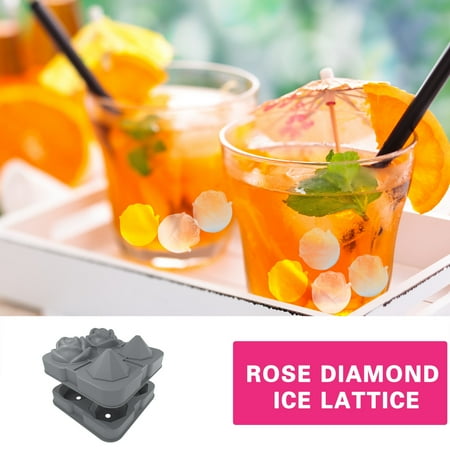 

Ice Lattice WMYBD 4 Hole Rose Diamond Ice Mold Cocktail Ice Silicone Ice Ball Maker