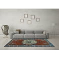 thumbnail image 3 of Ahgly Company Indoor Round Persian Light Blue Traditional Area Rugs, 4' Round, 3 of 4