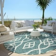 thumbnail image 6 of Addison Rugs Chantille Indoor/Outdoor Transitional Scrolls Teal Washable Round Rug, 8' x 8', 6 of 6