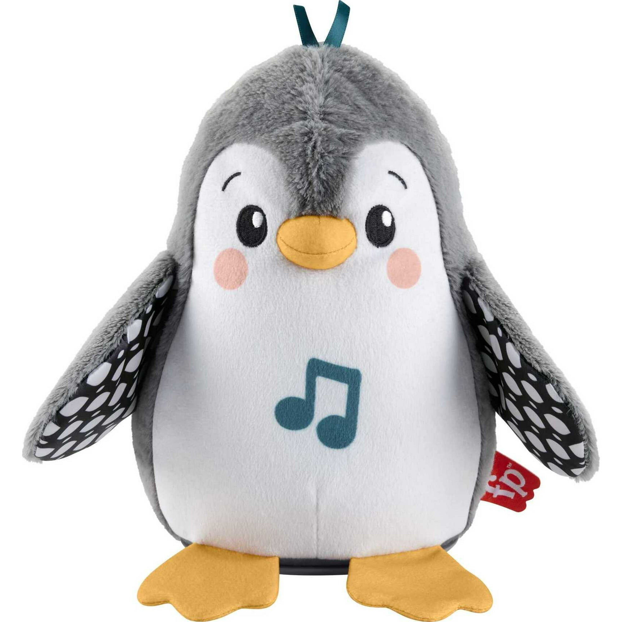 Fisher-Price Plush Tummy Time Toy, Flap & Wobble Penguin, Newborn Musical Toy for Sensory Play