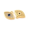 thumbnail image 2 of Brass Micro Pave Cubic Zirconia Pendants Eye Blue Real 18K Gold Plated 8.1x10.9x1.5mm Hole: 1mm diy, 2 of 3