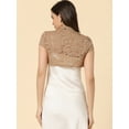 thumbnail image 4 of DARING DIVA Lace Cardigan Stand Collar Short Elegant Shrug M Khaki, 4 of 6