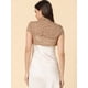 thumbnail image 4 of Cárdigan de encaje para mujer, cuello alto, corto, elegante, encogimiento de hombros Caqui L, 4 of 6