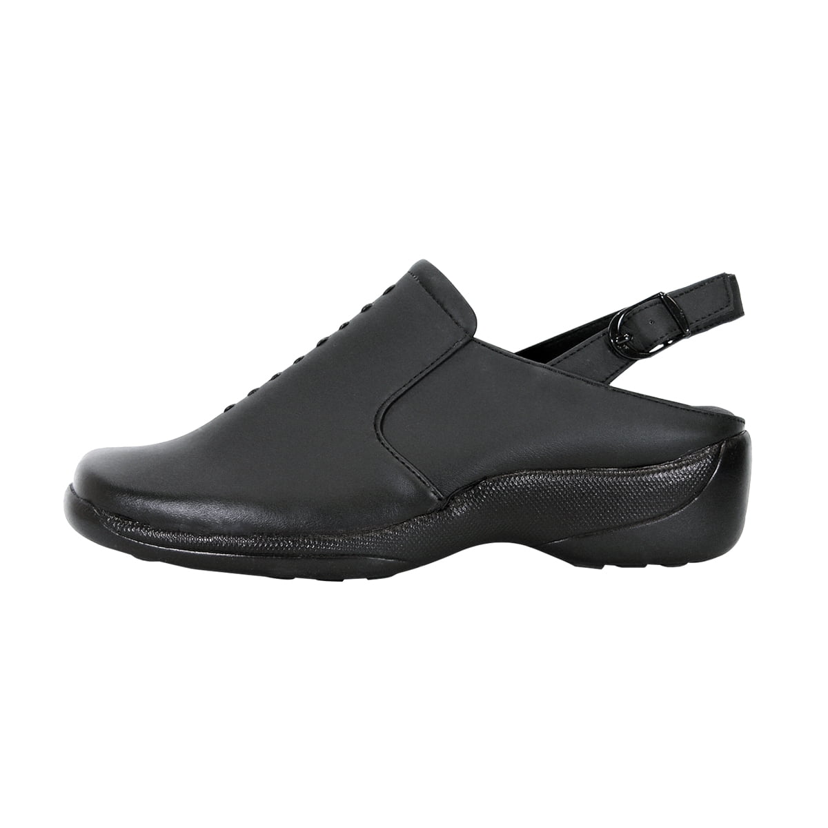 24 HOUR COMFORT Myra Wide Width Comfort Clogs For Work and Casual Attire BLACK 10