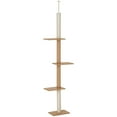 thumbnail image 1 of PawHut 100" Floor To Ceiling Cat Tree with 3 Perches, Brown, 1 of 10