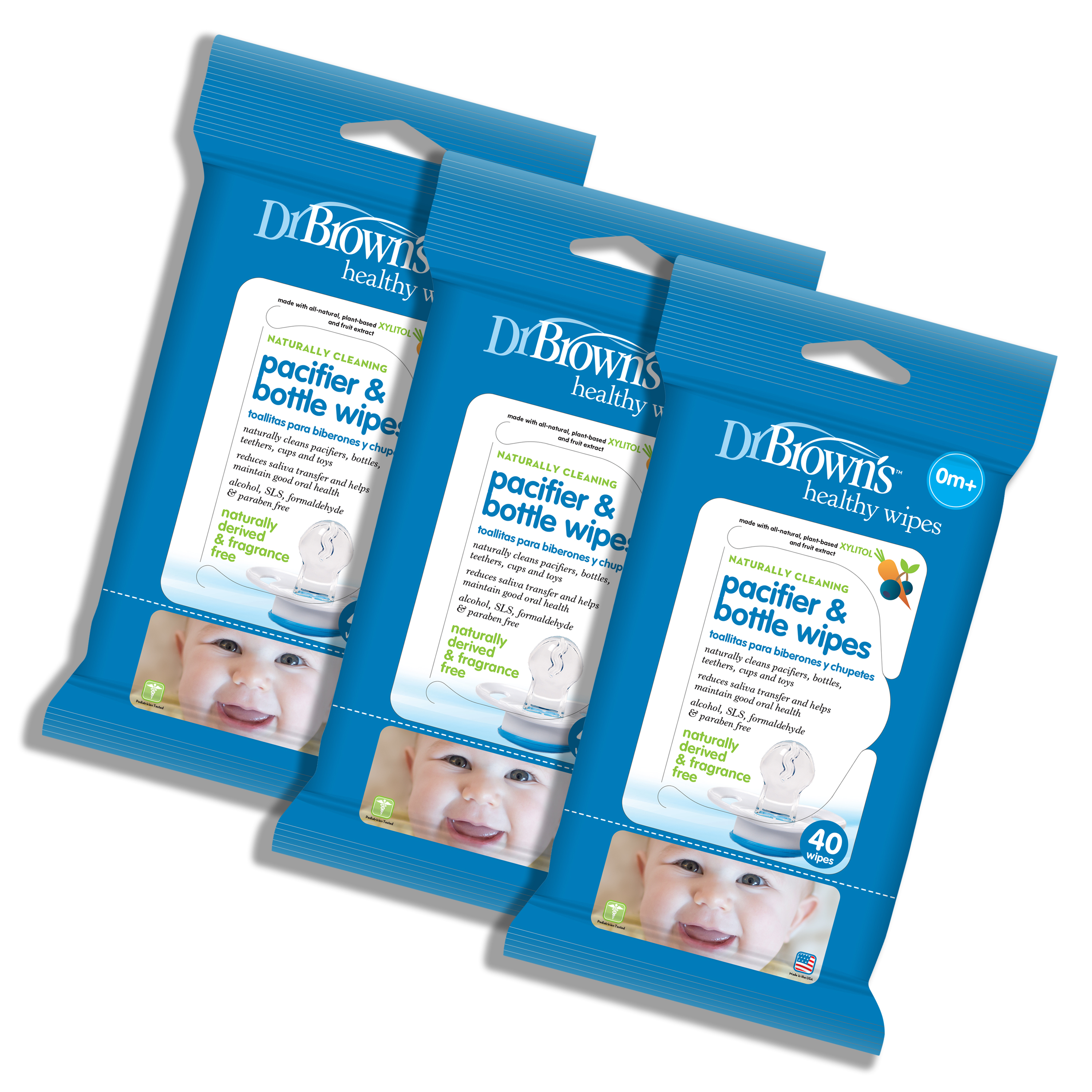 Dr. Brown's Pacifier and Baby Bottle Wipes, 40 Count, 3Pack Walmart