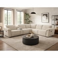 thumbnail image 6 of Benjara Ayna Power Motion Sectional Sofa- Beige Boucle Upholstery- Console, 6 of 7