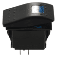 thumbnail image 2 of 5X 12V 20 Amp Waterproof Blue LED On/Off Boat Marine SPST 3P Rocker Switch with Light,5 switch,black, 2 of 8