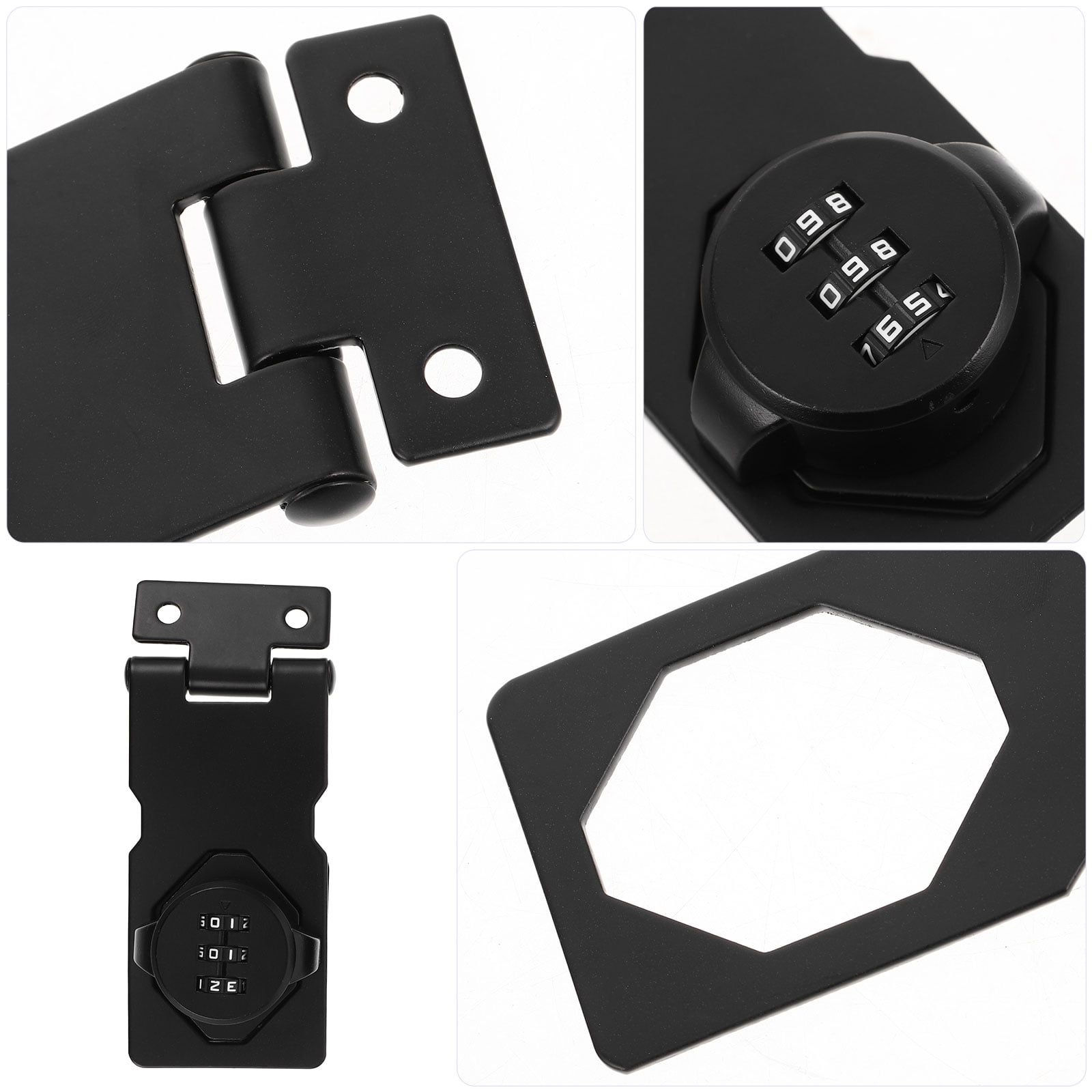 Hytrove 2Pcs Keyless Cabinet Locks Locking for Kitchen and Bathroom in Zinc Alloy 3.73X1.81X1.02In
