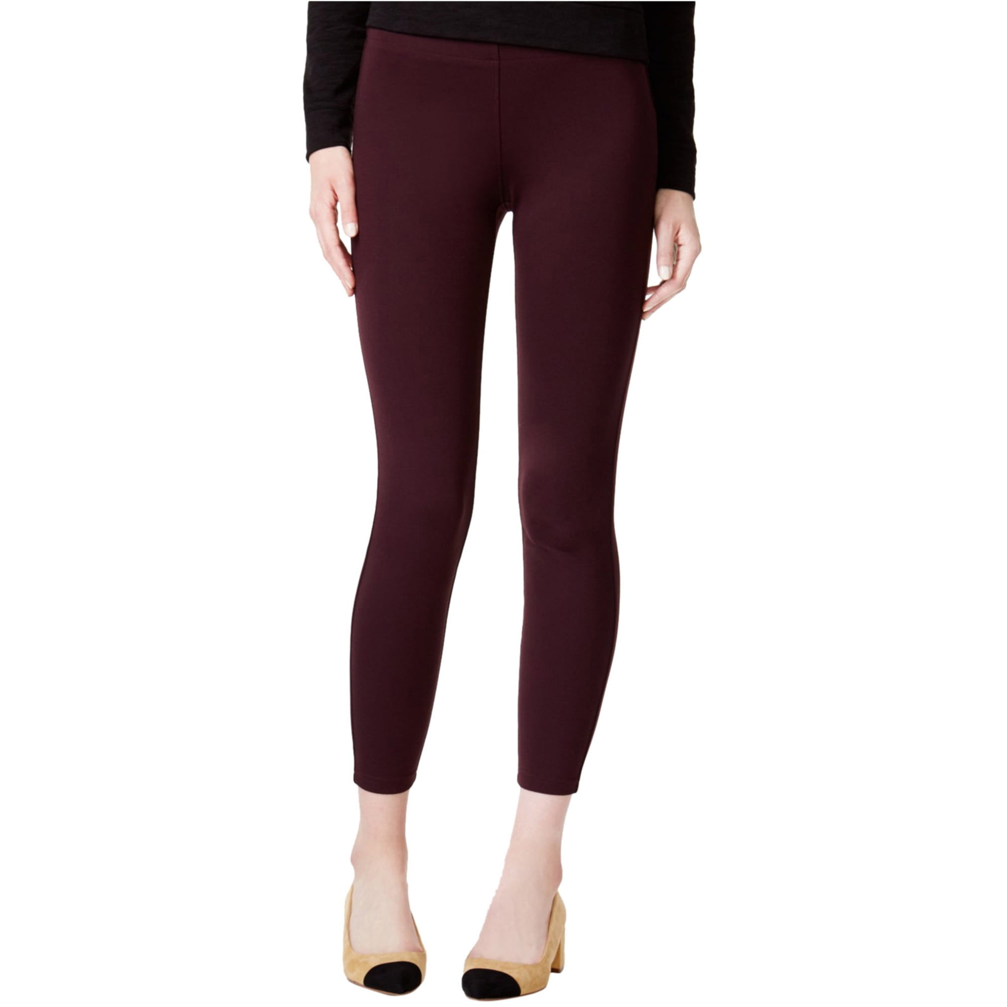 maroon cropped leggings