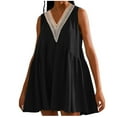 thumbnail image 1 of Birdeem Robes pour Femmes Mode Décontractée Confort Couleur Unie Sans Manches Col en V, 1 of 1