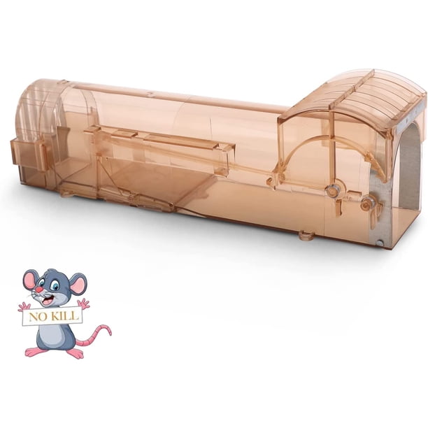 Trampa para ratones transparente y fácil de usar, no es necesario matar trampas para ratas y topos, captura de ratón inteligente reutilizable para uso en interiores y exteriores (marrón) Rojo Verde MX-0132549FYD