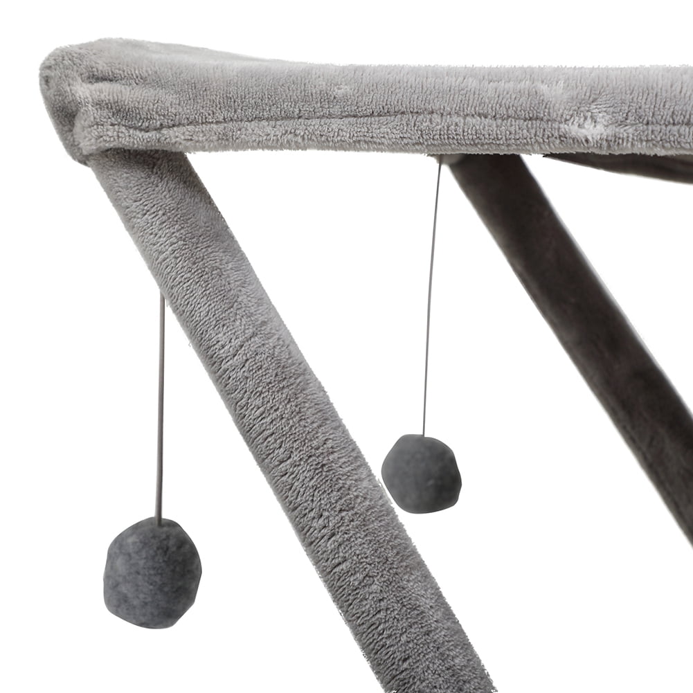 Kadyn 2-Tier Pet House with Scratching Pad, Folding Cat Tower Tree, Cat Nest Hammock for Small to Middle Kitten - Gray Kadyn 2-Tier Pet House with Scratching Pad, Folding Cat Tower Tree, Cat Nest Hammock for Small to Middle Kitten - Gray
