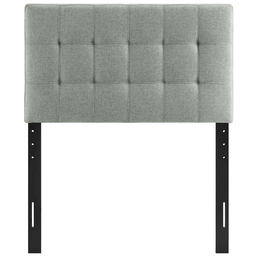 Modway Lily Twin Upholstered Polyester Fabric Headboard in Gray