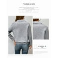 thumbnail image 5 of 2025 Autumn Women's Long Sleeve Sweatshirt - Solid Color Textured Fabric Casual Simple Pullover with Pockets Loose Fit, 5 of 8