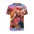 thumbnail image 2 of Daiia Oil Paintings of Elephants Mens Baseball Jersey Button Down Shirts Short Sleeve Sports Uniforms-Large, 2 of 9