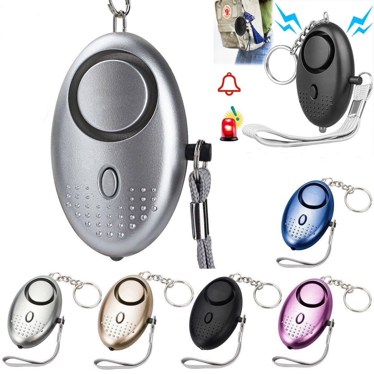 Personal Alarm Keychain 130dB SOS Emergency Self Defense Safety Alarms