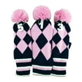 thumbnail image 4 of QccHieUs 3Pcs Knitted Golf Club Head Cover Head Protection Golf Headcover Set Sleeve Gift Pink, 4 of 9