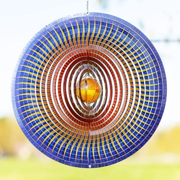Dawhud Direct | Kinetic 3D Metal Outdoor Garden Decor Wind Spinner Sunburst