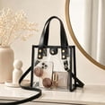 thumbnail image 2 of DIY Clear Tote Bag Kit 20x20x13cm - Adjustable Strap Handbag with Screw Assembly for Party and Travel Black, 2 of 4