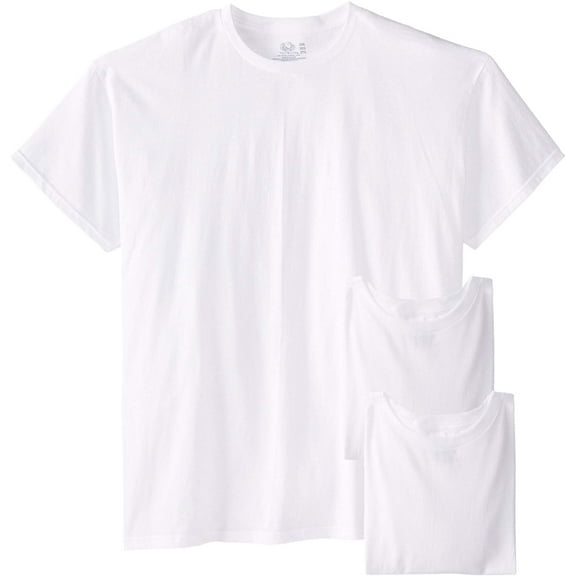 Fruit of the Loom Men's Big Size Crew T-Shirts (Pack of Three) (White, Small)