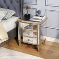 thumbnail image 3 of Accent Mirror Glass 3 Drawers Vintage Nightstand End Table Bedside Table Furniture for Bedroom, Living Room, 3 of 7