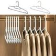 thumbnail image 1 of Perchas de plástico antideslizantes paquete de 10 | Diseño antideslizante en hombros | Perfil delgado que ahorra espacio | Ganchos pequeños a prueba de viento | Uso en ropa húmeda y seca, 1 of 6