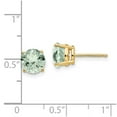 thumbnail image 2 of 14k Yellow Gold Polished Post 7mm Round Green Amethyst Earrings 8x8mm Wide Stud Earring for Women, 2 of 2