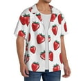 thumbnail image 2 of Yiaed Hand Drawn Strawberry Print Mens Casual Wrinkle Free Shirts Short Sleeve Button Down Summer Stretch Dress Shirt-Large, 2 of 5