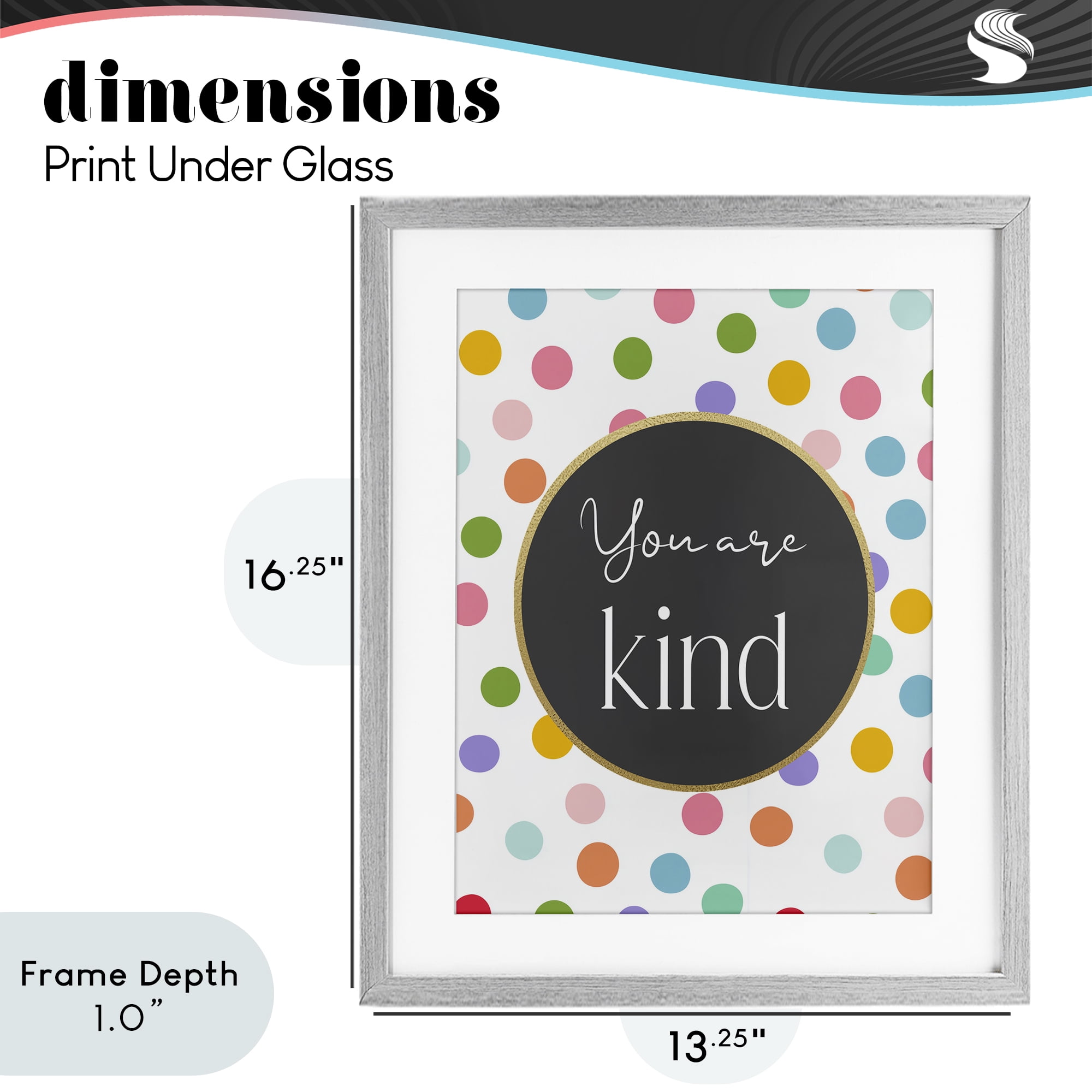 Stupell Industries You Are Kind Polka Dots Gray Framed Print Under Glass, design by Christine Simpson Art