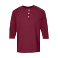 thumbnail image 6 of Nestiefly 3/4 Sleeve Shirt for Men Fit Henley T-Shirt Pullover Lightweight Gym Workout Baseball Shirts Button Up Tops Wine L, 6 of 7
