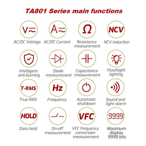 Amdohai TASI TA801B Multimètre numérique Testeur professionnel