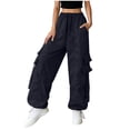 thumbnail image 4 of FNFYFH Cargo Pants Women Baggy Parachute Pants for Women Streetwear Y2K Outfits Hiking Camping Essentials, 4 of 8