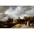 thumbnail image 2 of David Teniers The Younger 18x13 Black Ornate Wood Framed Double Matted Museum Art Print Titled - A Castle and its Proprietors, 2 of 5