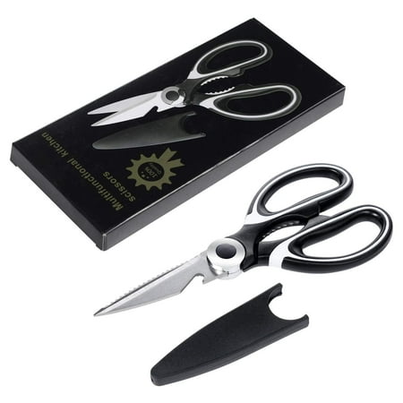 - Multi-Purpose Scissors Stainless Steel Kitchen Shears with Blade Cover , Black