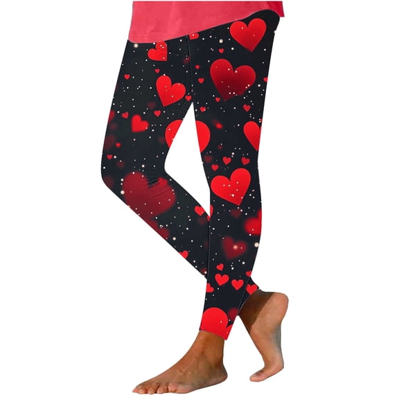 CHUMUD Meaningful Gifts for Her Womens Yoga Pants High Waisted Modern Tight Fitting Bag Hip Casual Trousers Workout Heart Leggings Running Fitness Romantic Valentine's Day