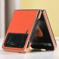 thumbnail image 2 of Slim Nylon Case for Samsung Z Flip 4 6.7 Inch, Gliter Electroplated Lightweight Folding Phone Case, Rugged Shockproof Drop Resistant Anti-Slip Anti-Scratches Cover for Samsung Galaxy Z Flip 4,Orange, 2 of 11